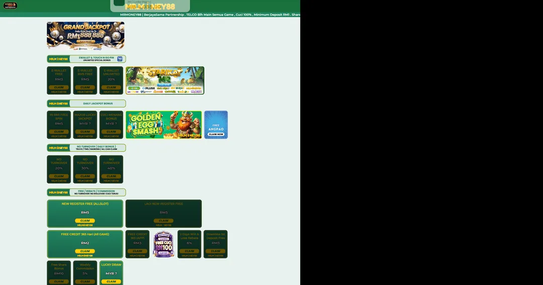MrMoney88 promotions page for Malaysian players.